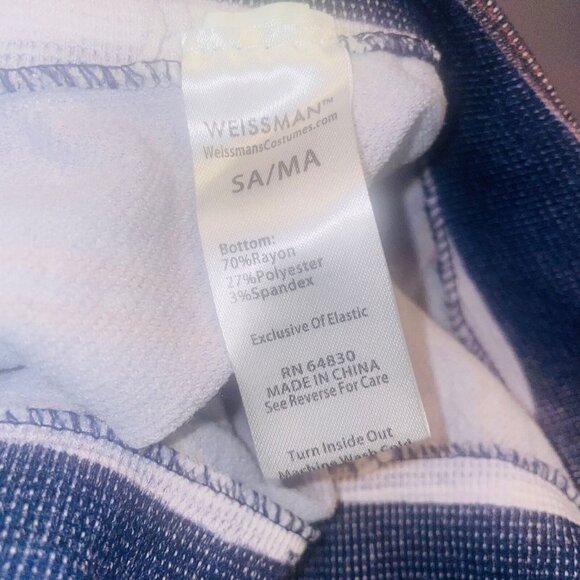 Weissman 10341 Adult Dance Size S Blue Stretch Leggings Distressed Jeggings - Picture 10 of 11